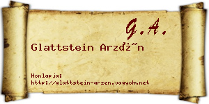 Glattstein Arzén névjegykártya